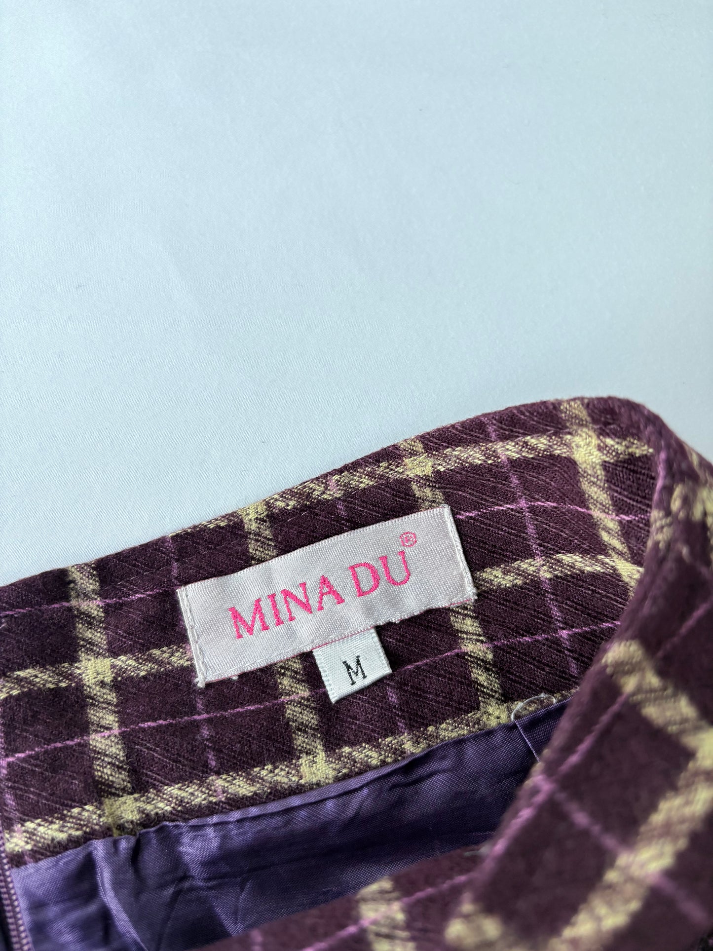 00’s Purple plaid buckle mini skirt | Size 6