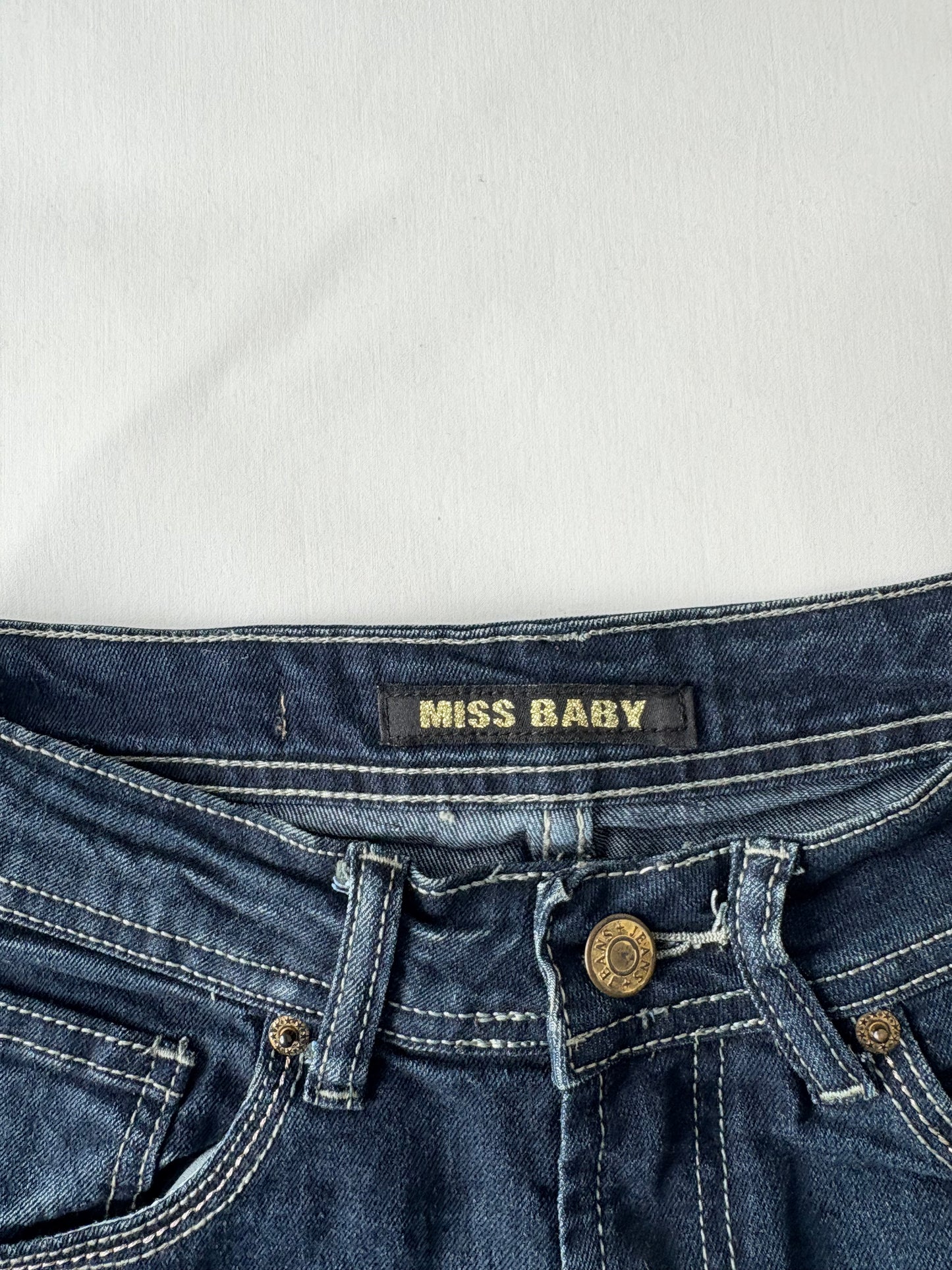 00’s Butterfly denim mini skirt | Size 8