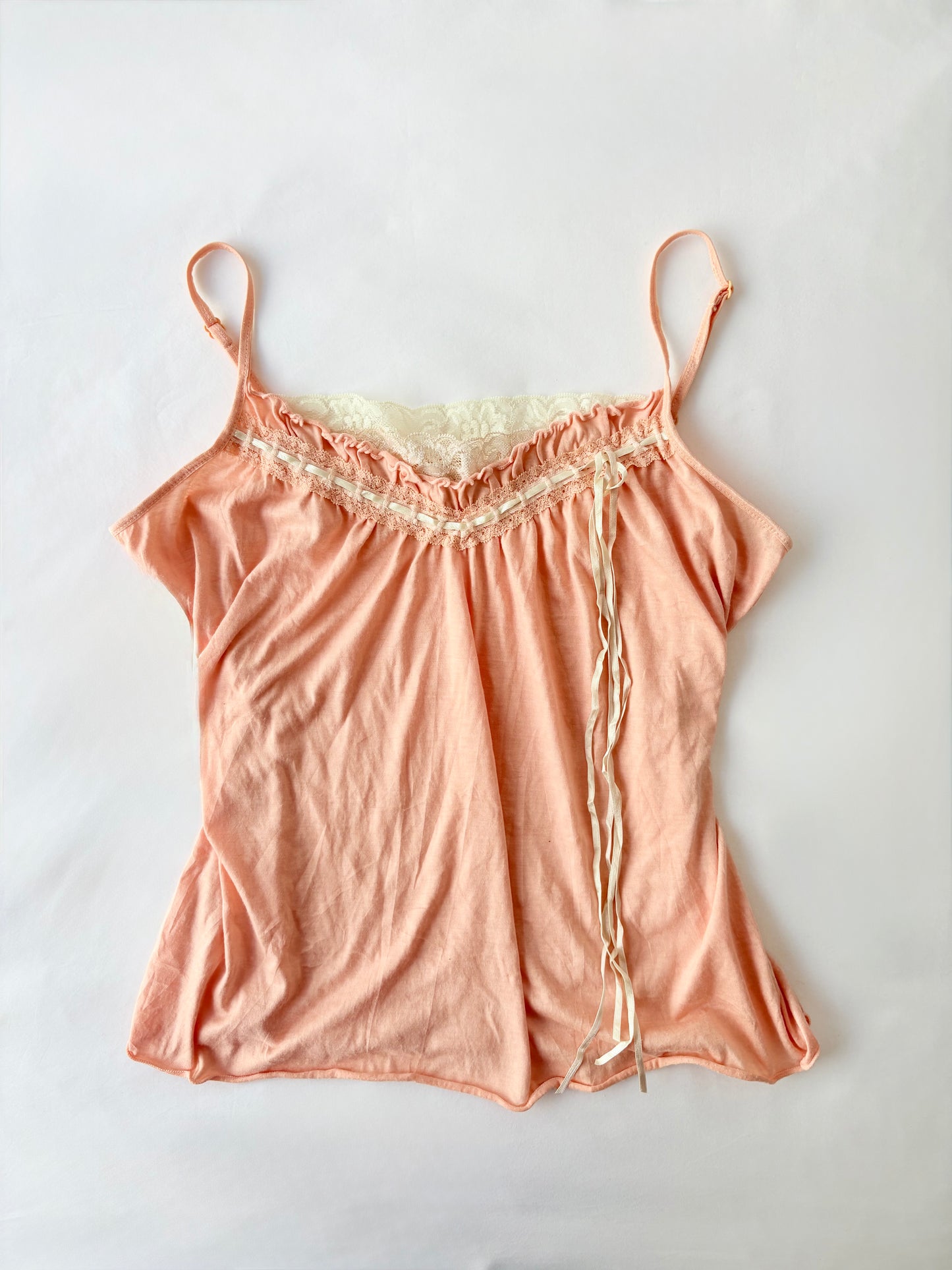 00’s Peach ribbon cami | Size 10-12