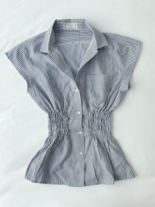 00’s Charlie White gingham cinched shirt | Size 6-8