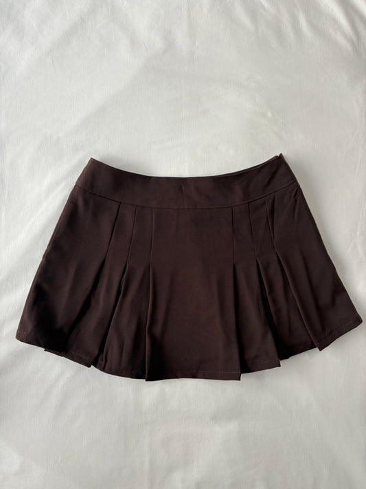 00’s Chocolate brown pleated skirt | Size 8