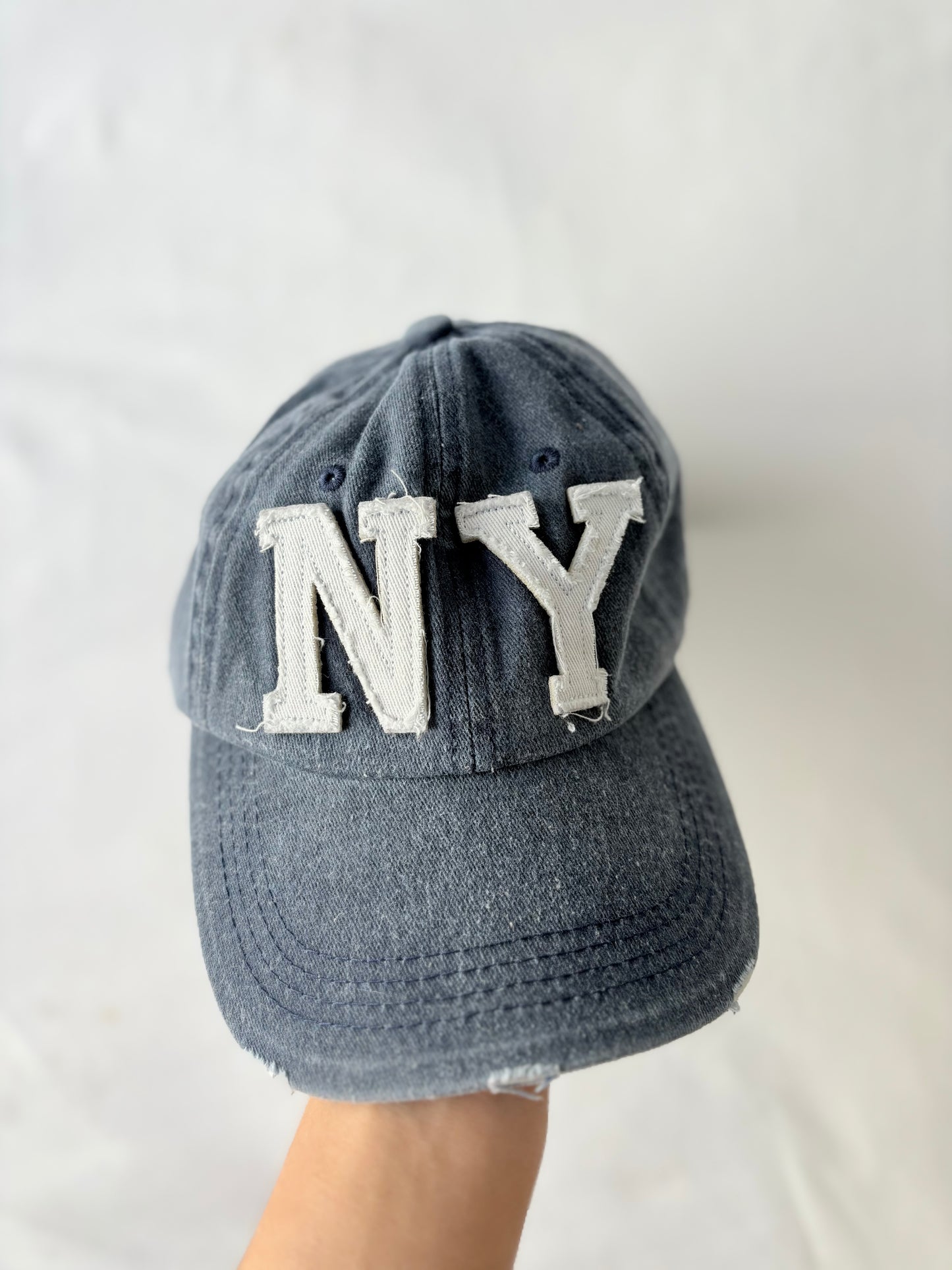 00’s NY blue distressed cap
