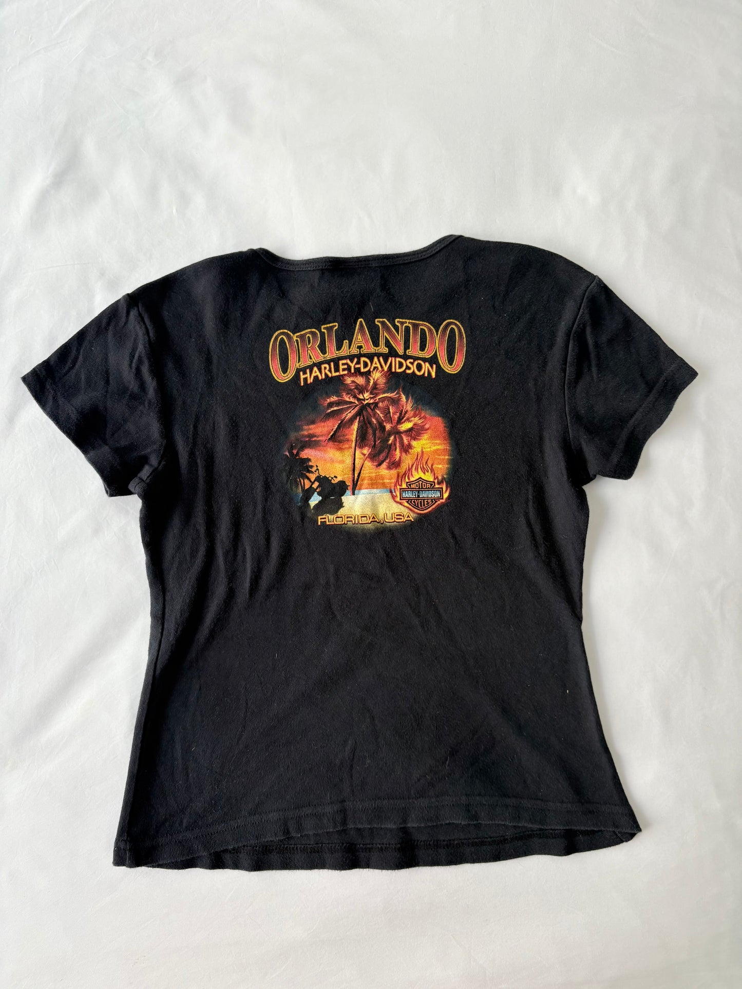 00’s Harley Davidson flame baby tee | Size medium