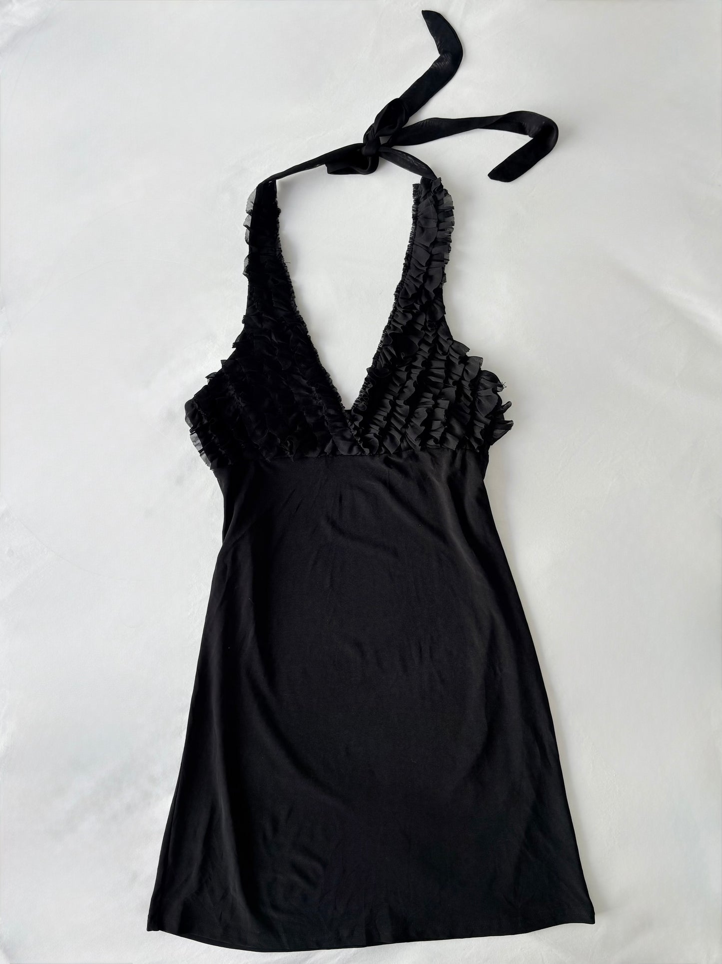 00’s Halter ruffle mini dress | Size 10