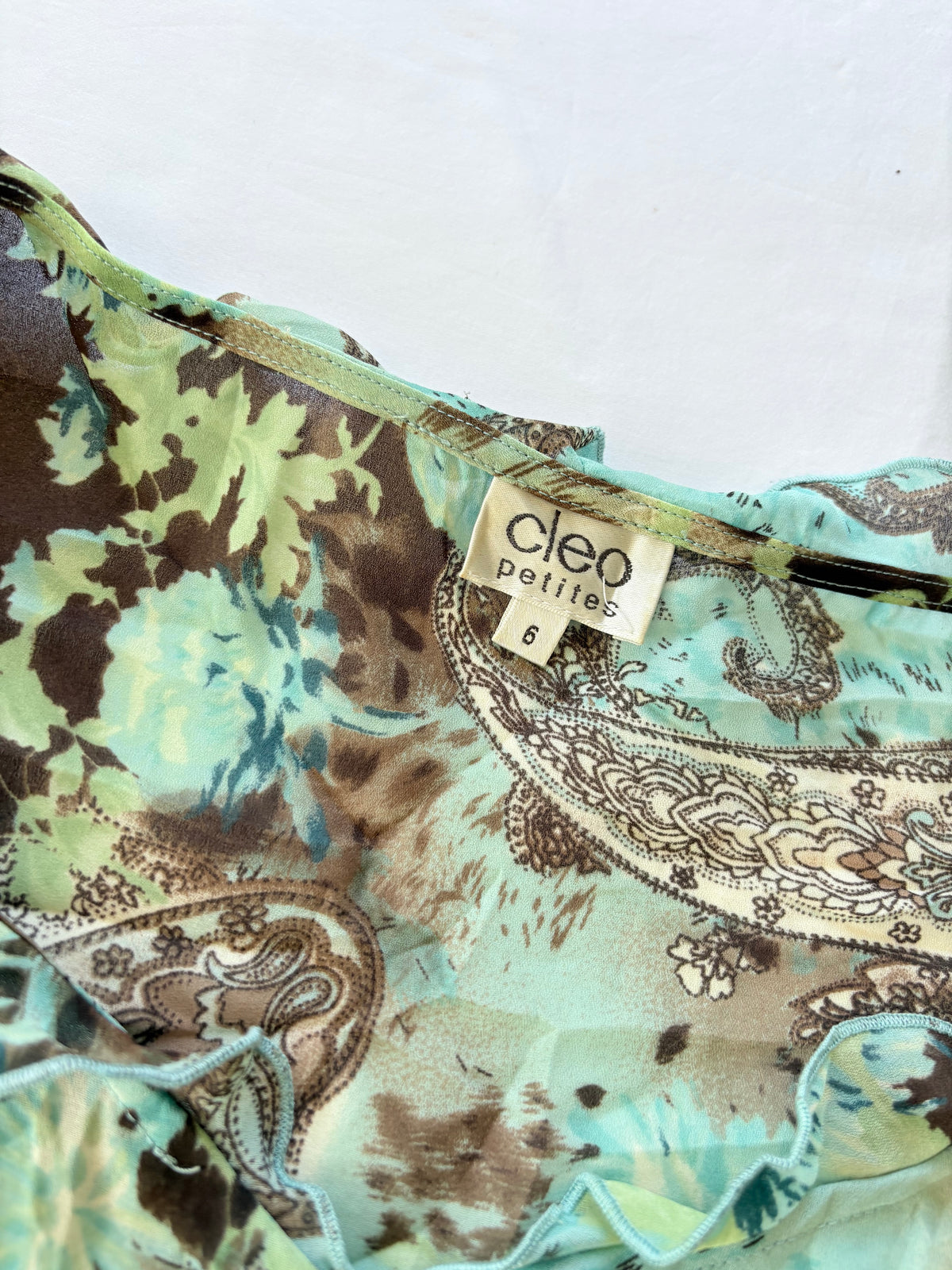 00’s Cleo paisley tie top | Size 10-12