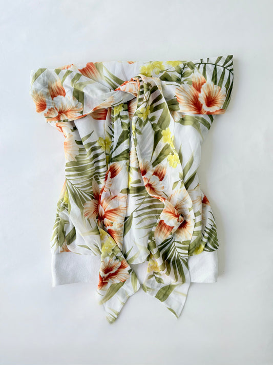 00’s Hibiscus bandeau top | Size 8-10