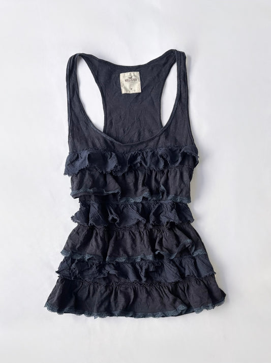 00’s Hollister navy ruffle tank | Size medium