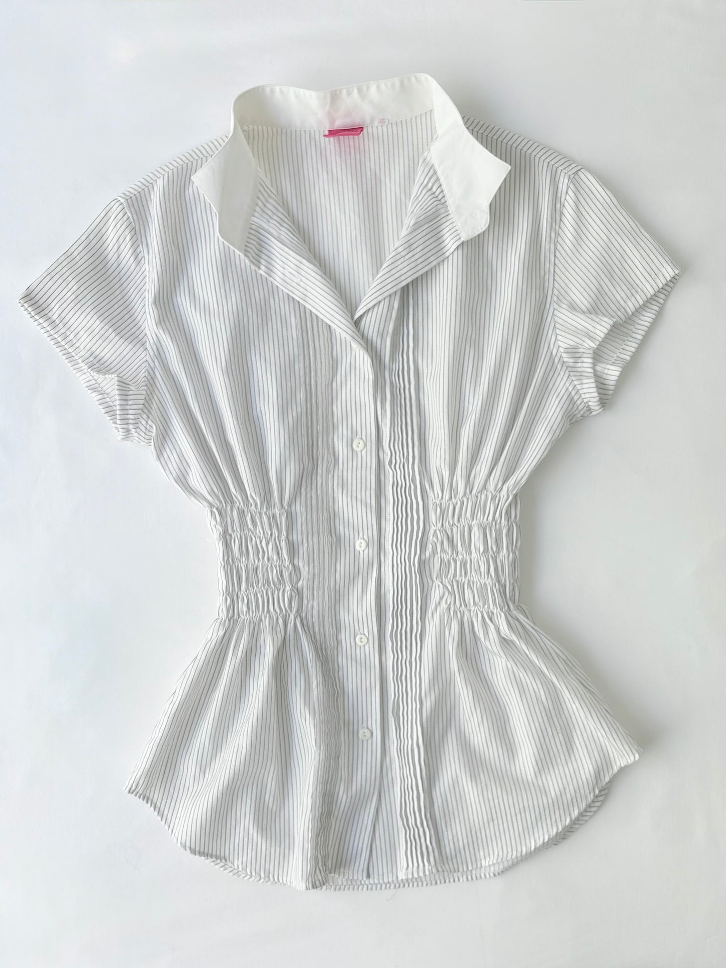 00’s Pinstripe cinched shirt | Size 8