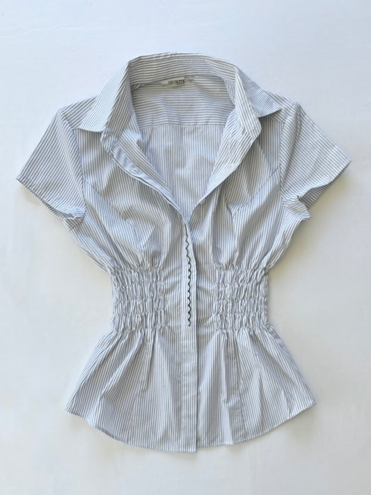 00’s Giuseppe blue cinched shirt | Size 8