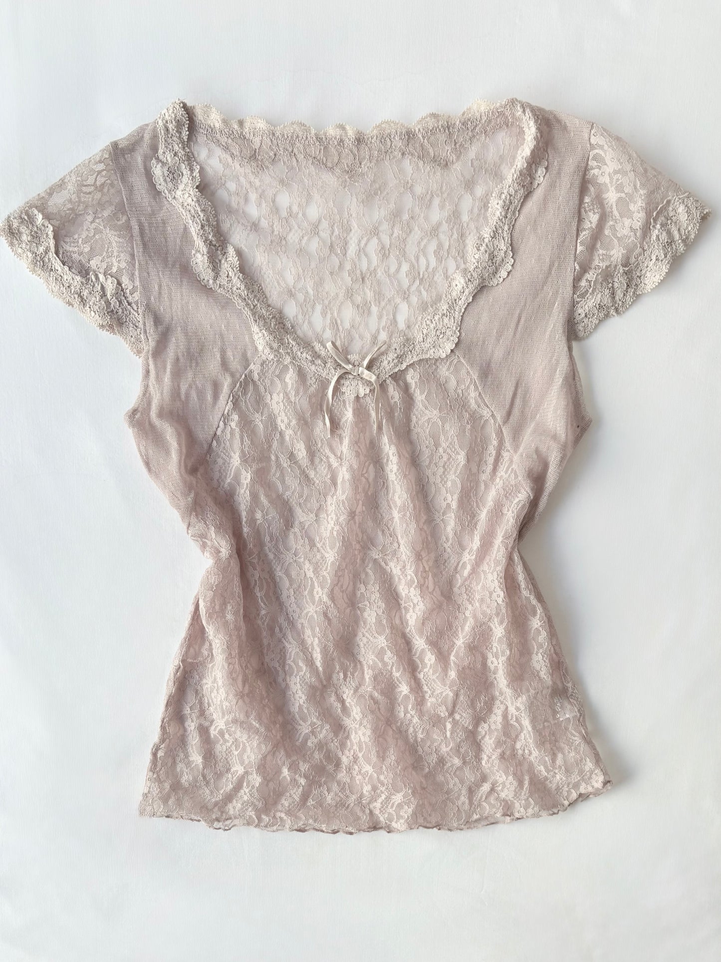 00’s Japanese lace blush top | Sise medium