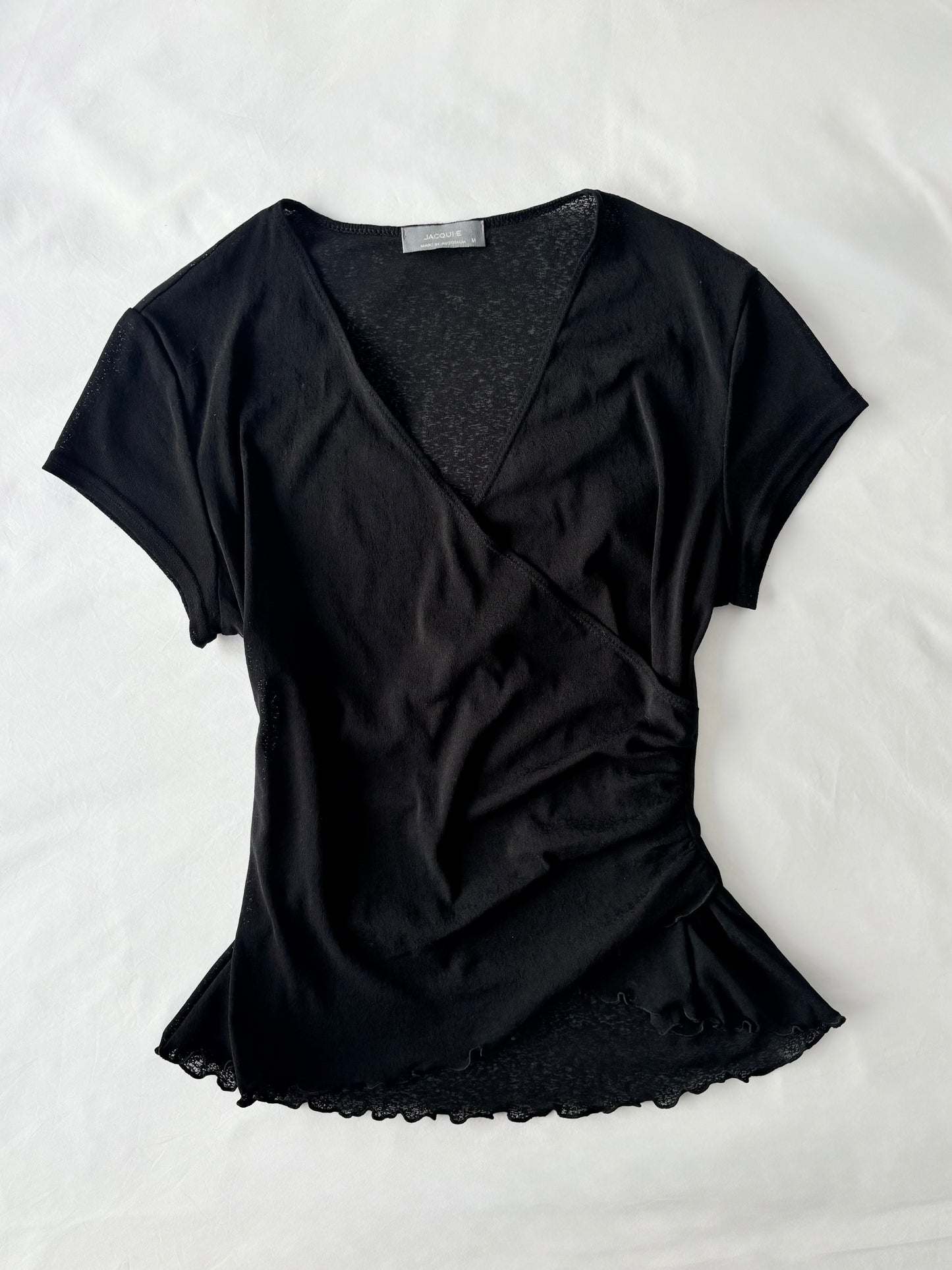 00’s Lettuce hem crossover top | Size medium