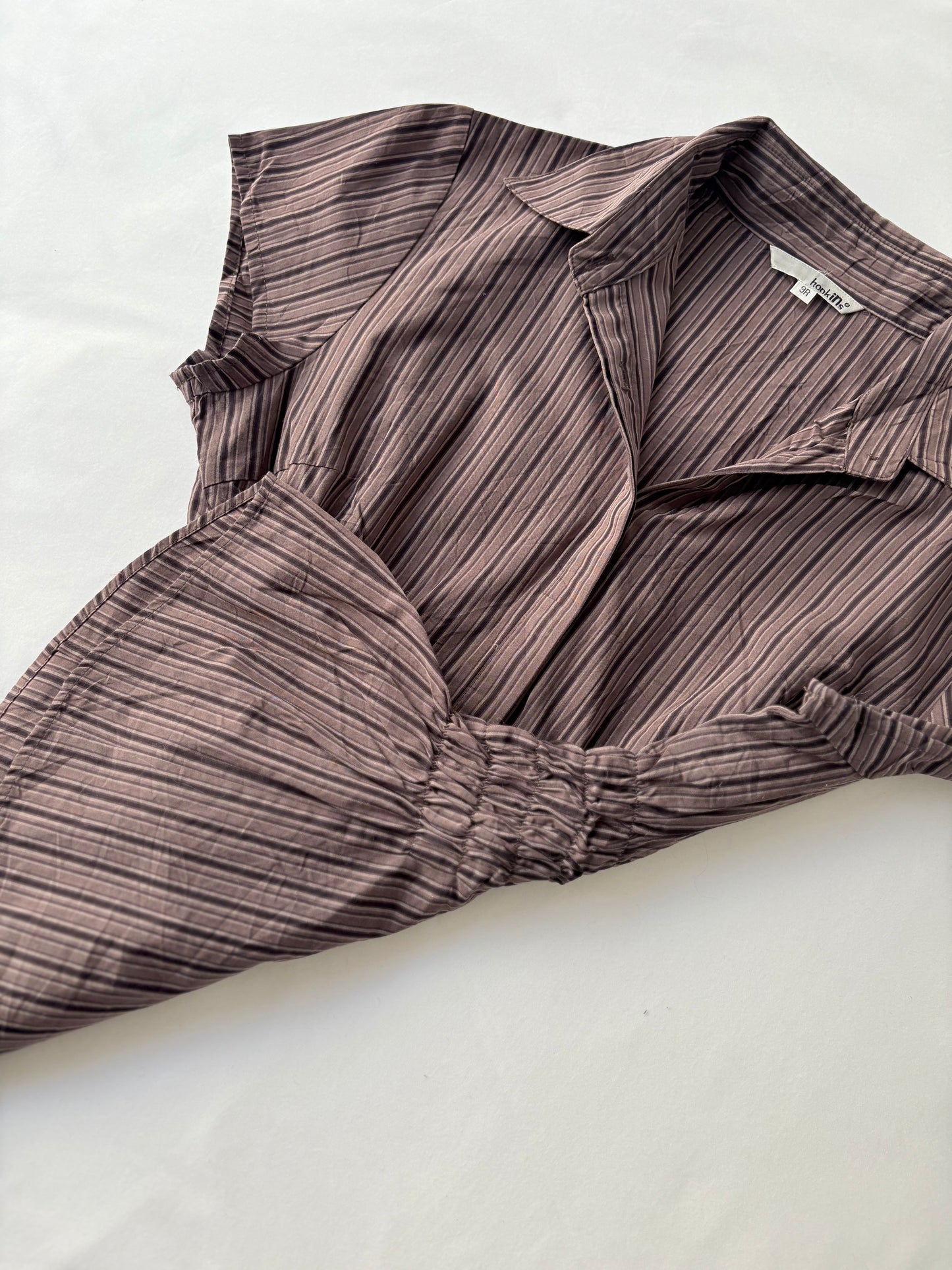00’s Hopkins brown cinched shirt | Size 8