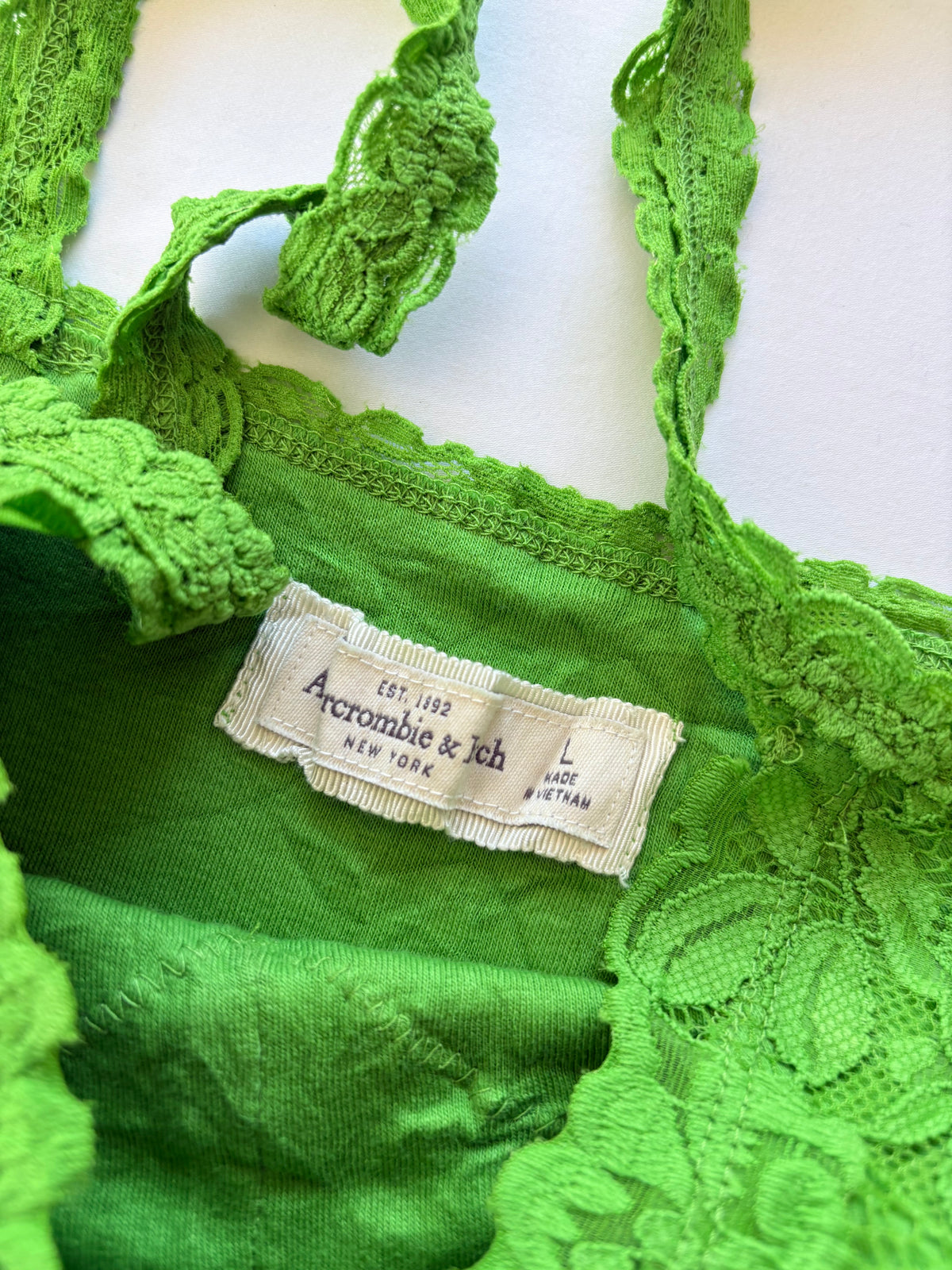 00’s Abercrombie and fitch green lace tank | Size large
