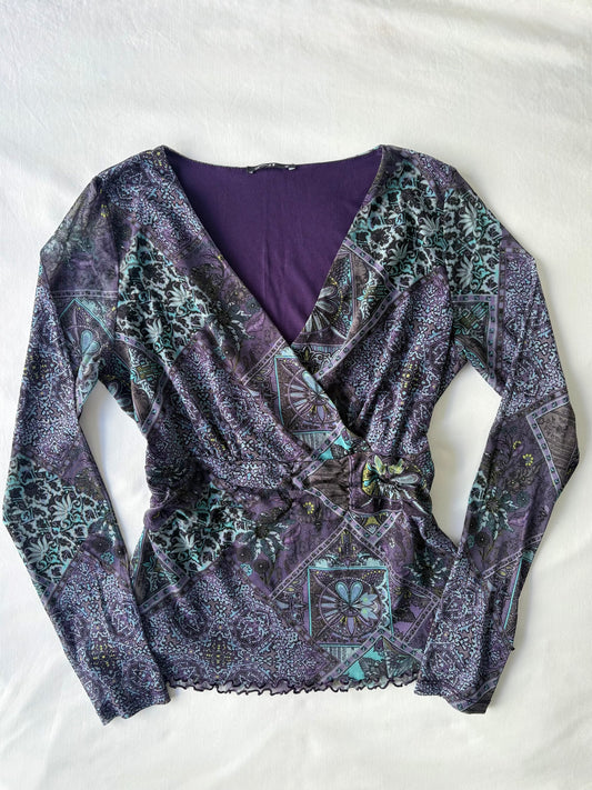 00’s Lettuce hem purple top | Size 10-12