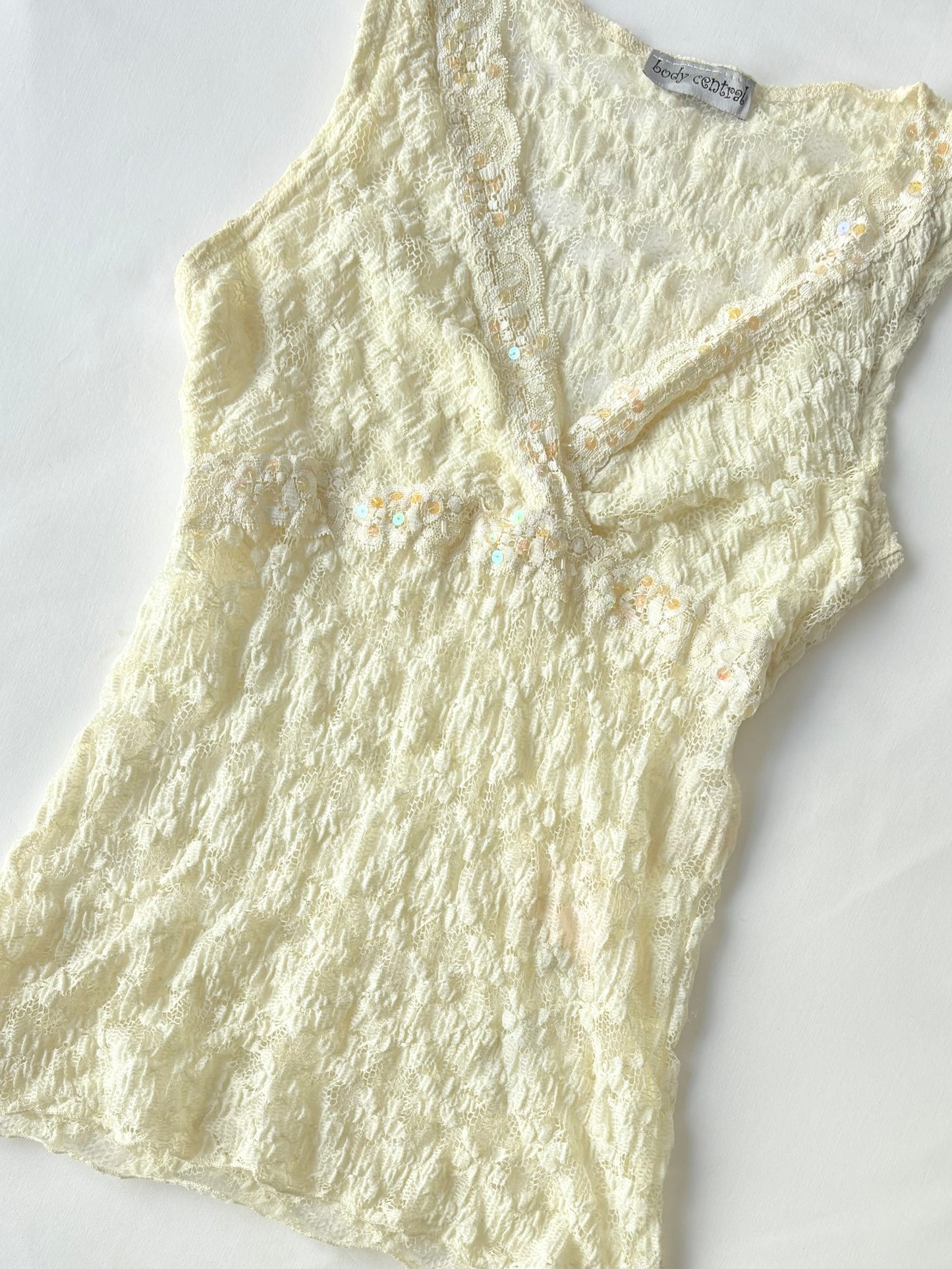 00’s Body Central cream lace tank | Size small