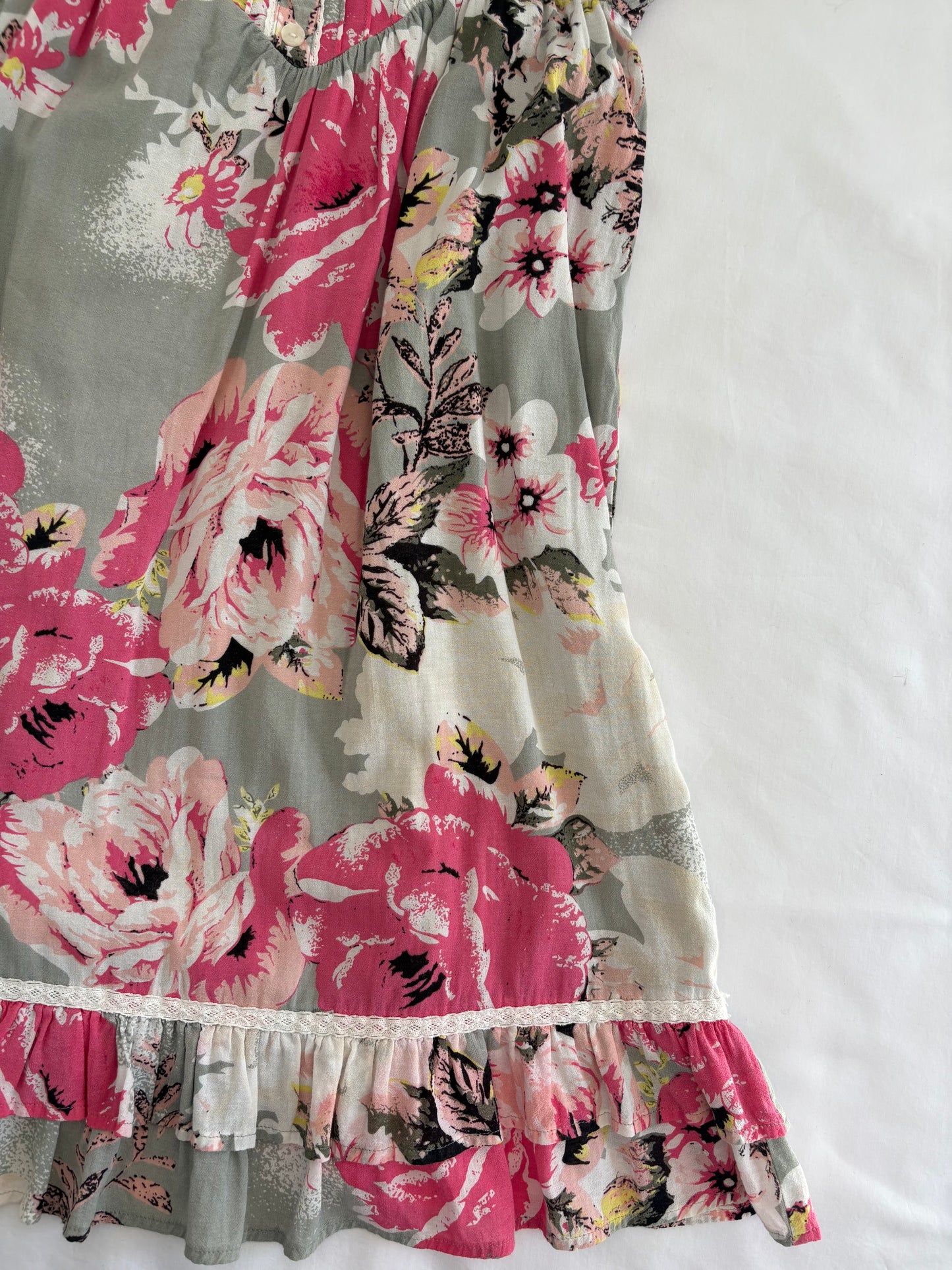 00’s Floral babydoll mini dress | Size 10-12