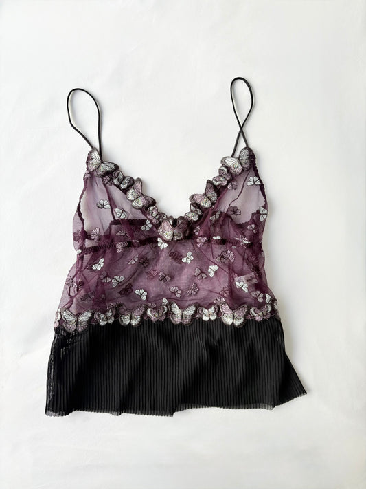 00’s Butterfly pleated cami | Size 8