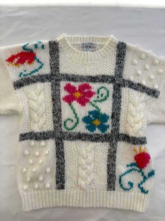 90’s Floral cable knit jumper | Size medium