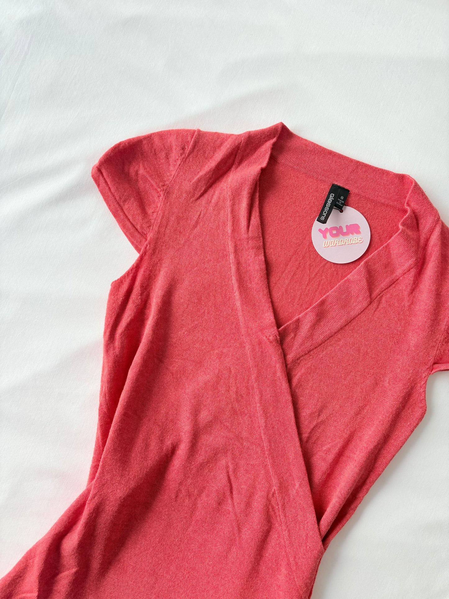 00’s Peach cap sleeve knit top | Size 6-8
