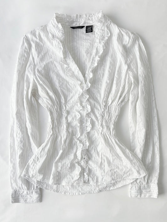 00’s Maurice’s ruffle cinched shirt | Size 10