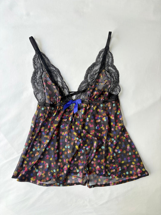 00’s Polka dot lace cami | Size 12-14