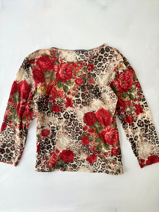 00’s David Pond leopard top | Size 12-14