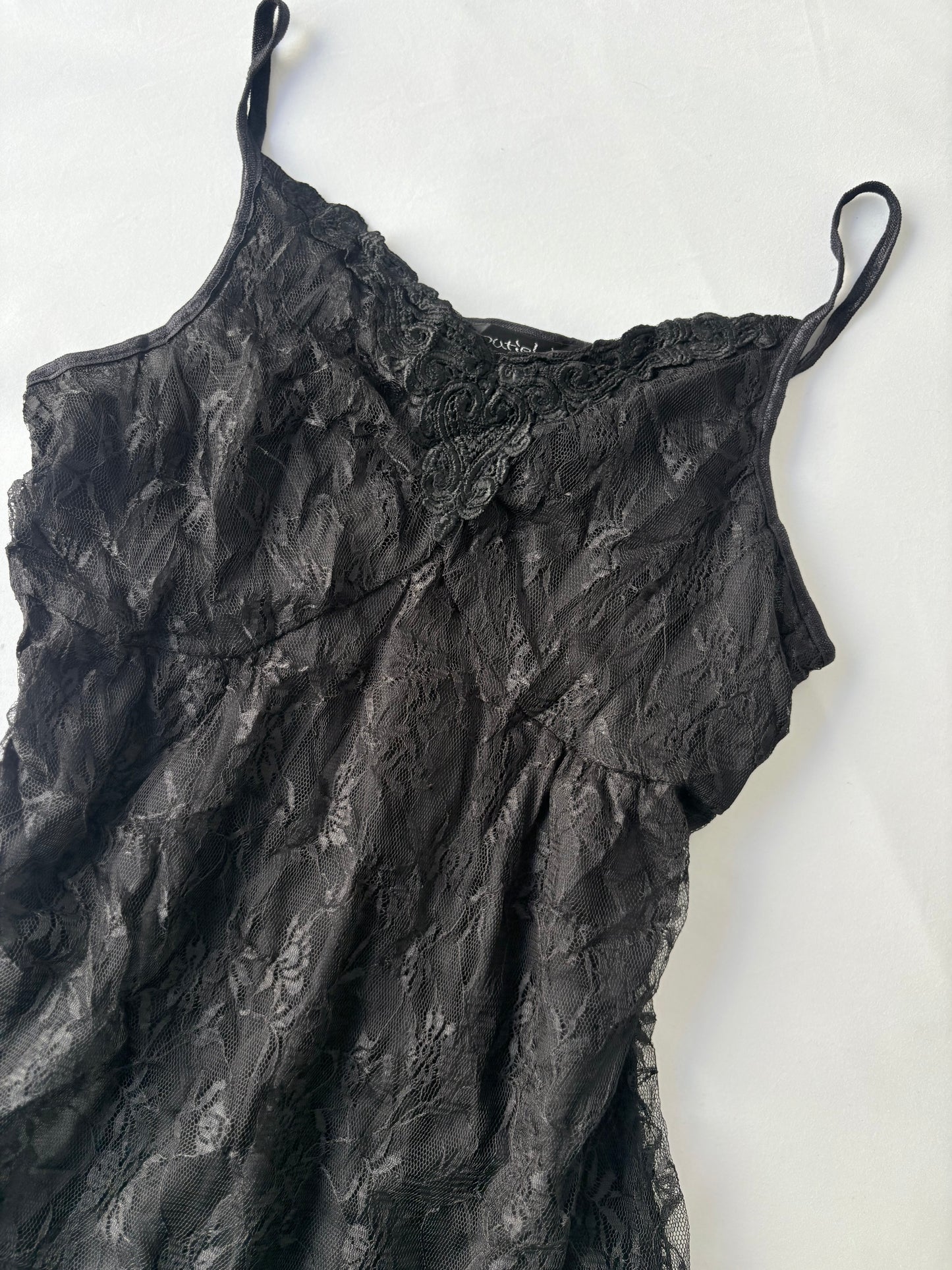 00’s Japanese black lace top | Size 8