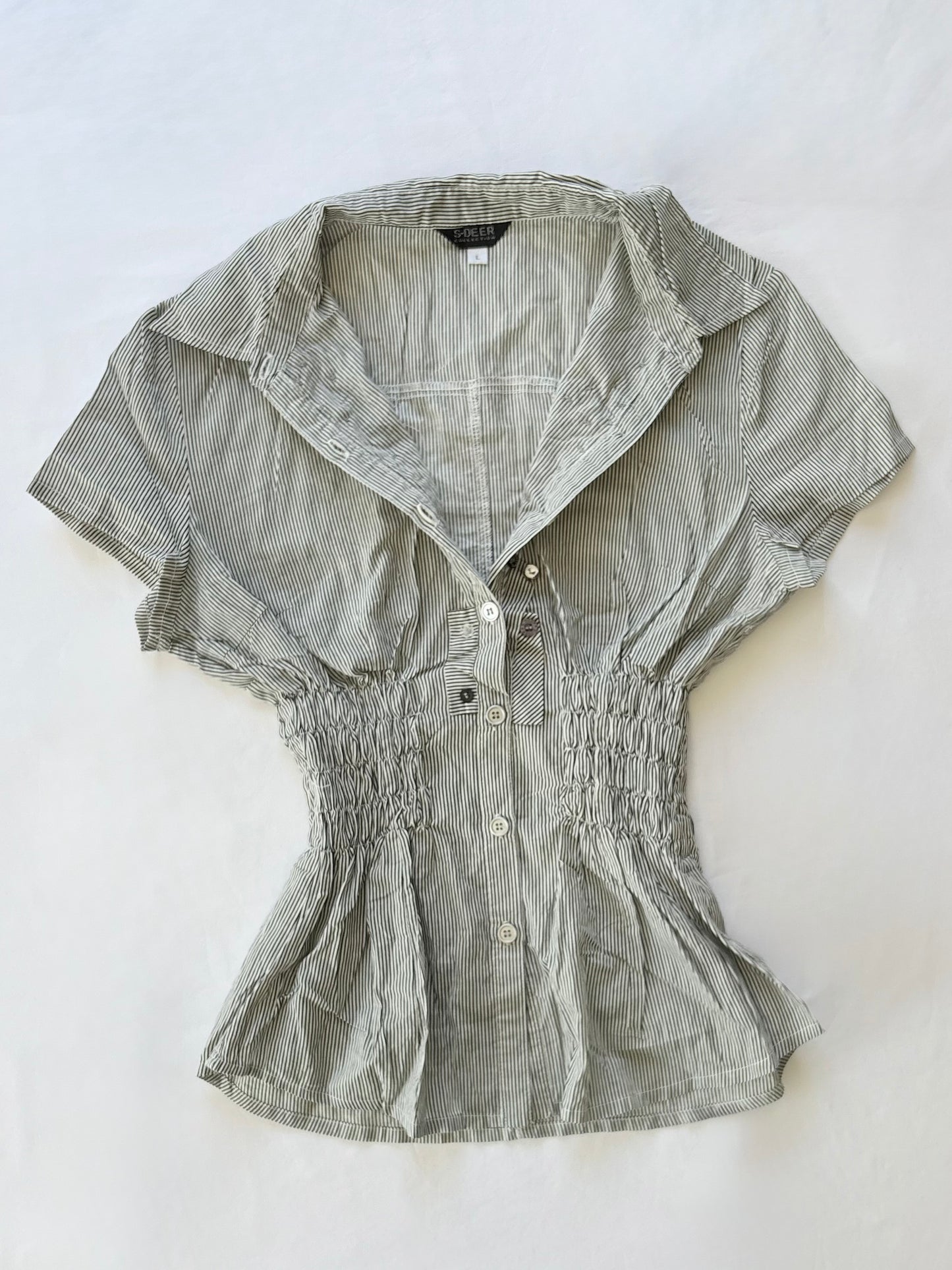 00’s S-Deer button cinched shirt | Size 8