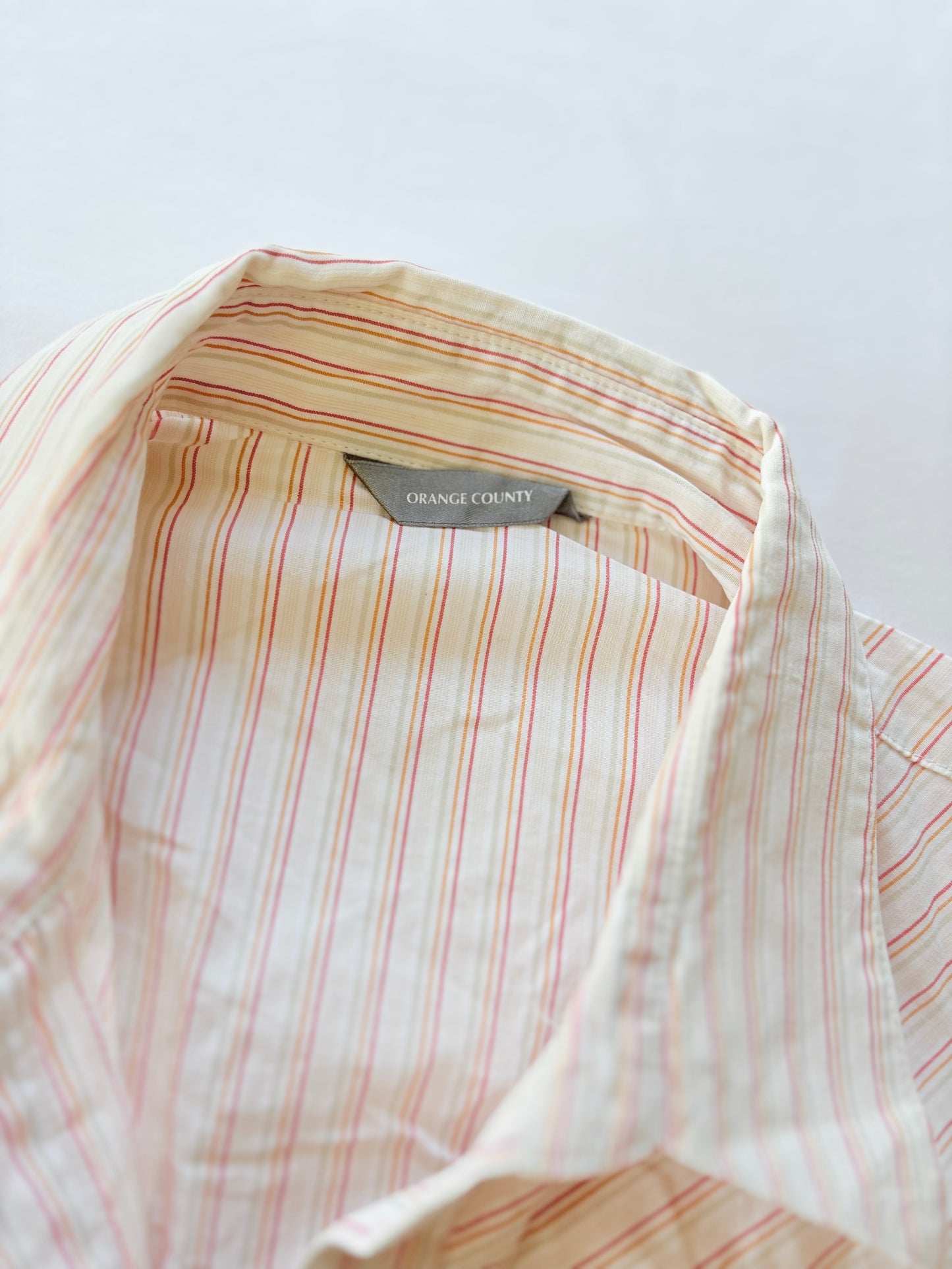 00’s Orange County striped cinched shirt | Size 6-8