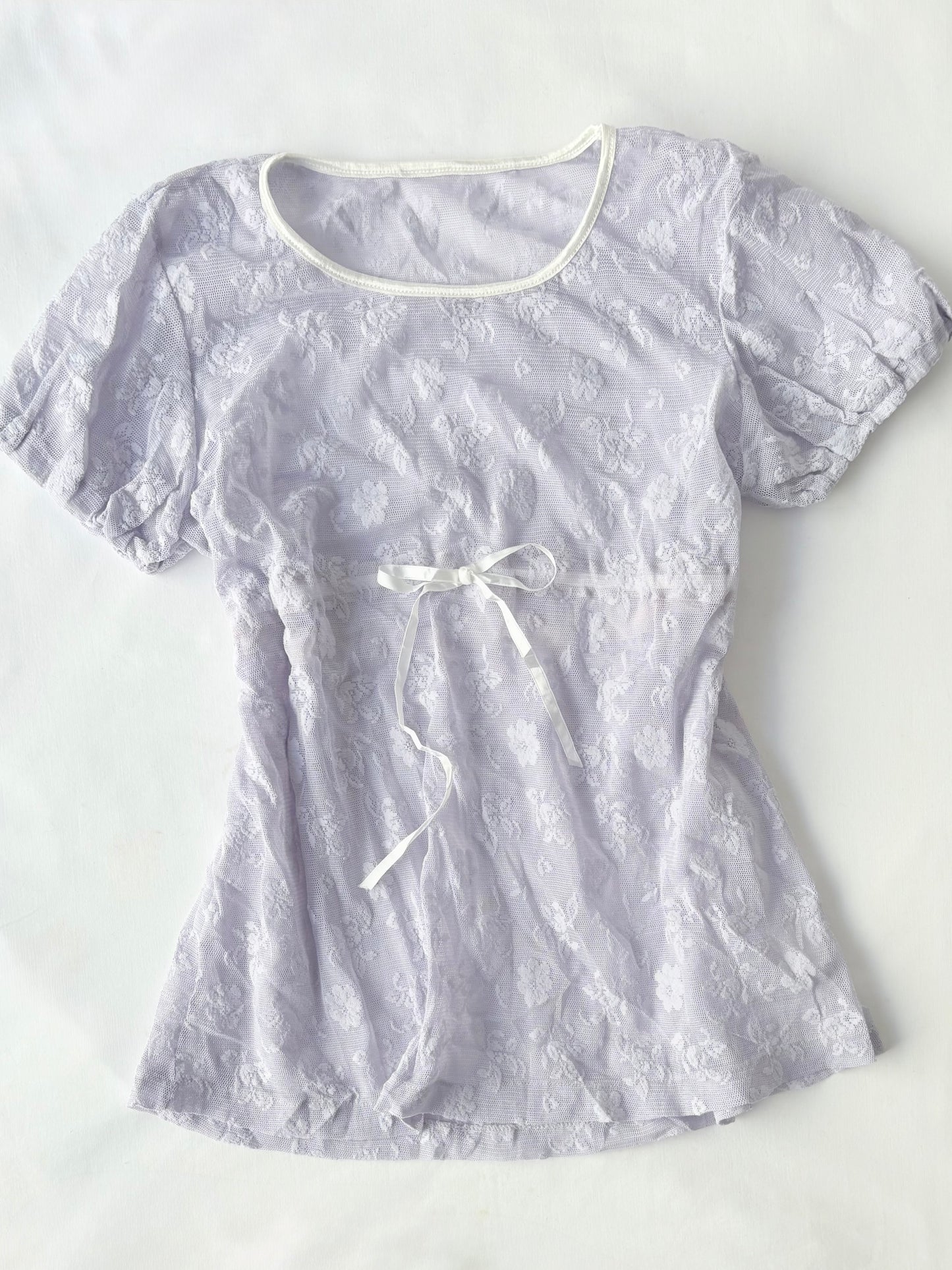 00’s Lilac Japanese bow top | Size medium