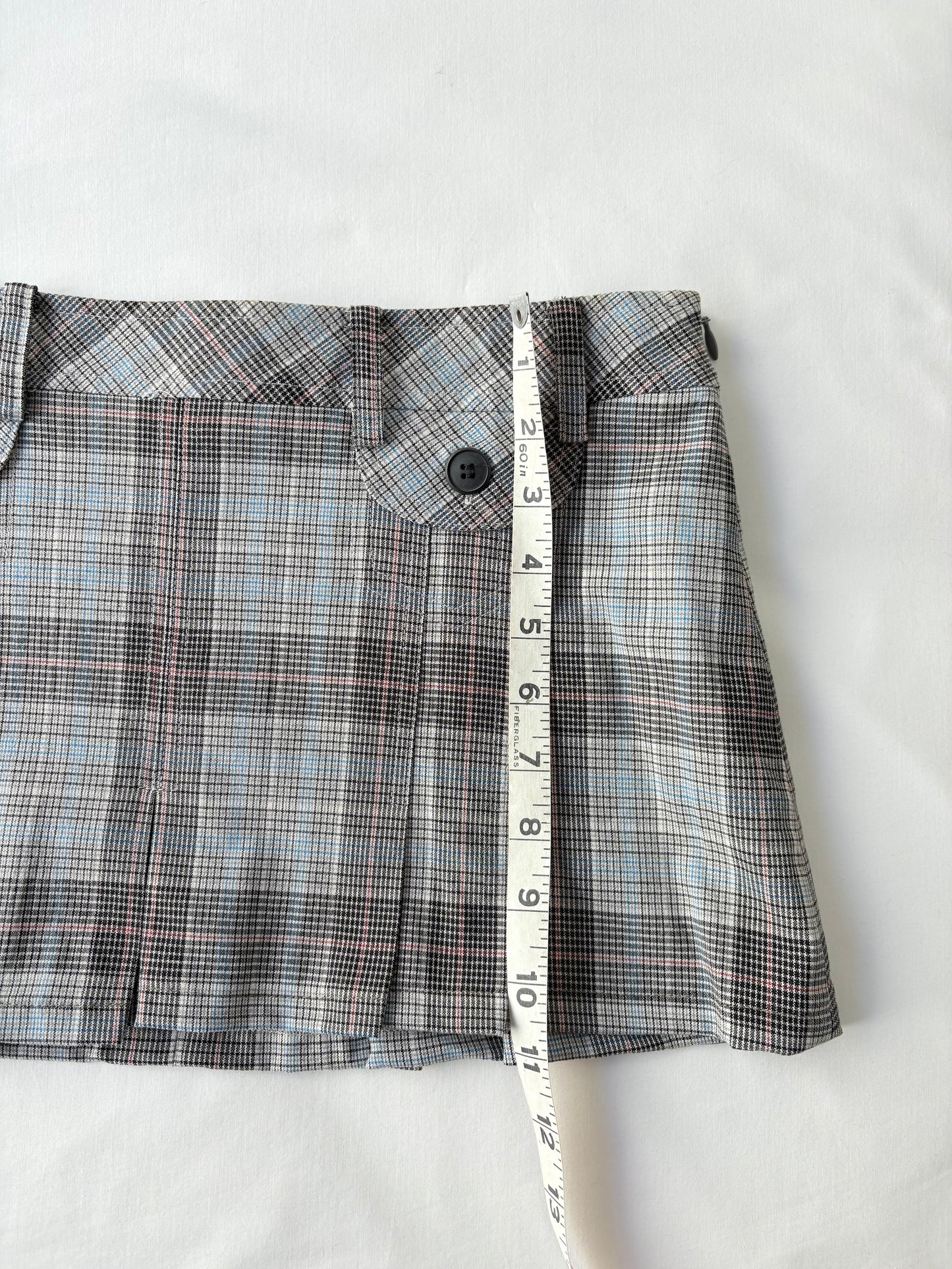 00’s Blue plaid mini skirt | Size 8
