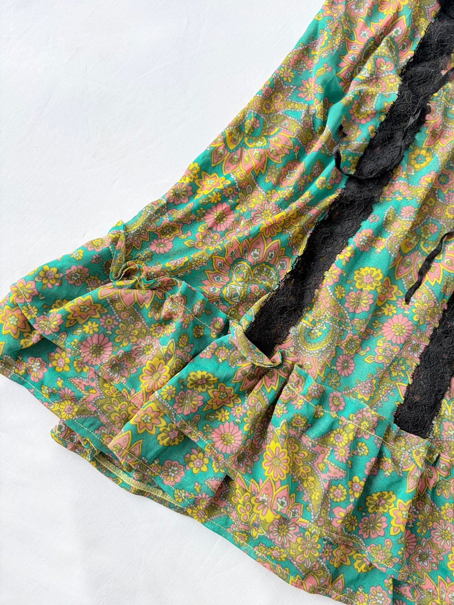 00’s Japanese ruffle mini dress | Size 8-10