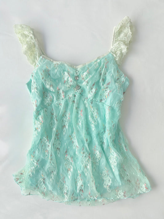 00’s GF teal fairy cami | Size XS