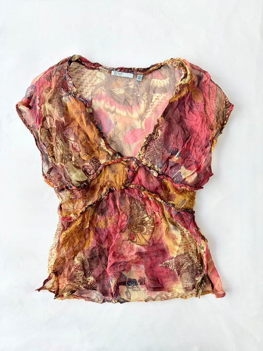 00’s Wish silk plunge top | Size 10