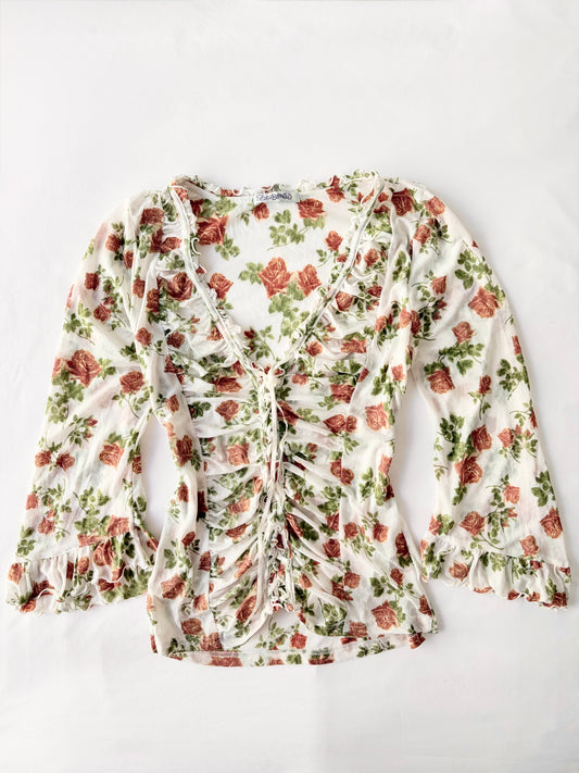 00’s Rose lace up long sleeve | Size 12