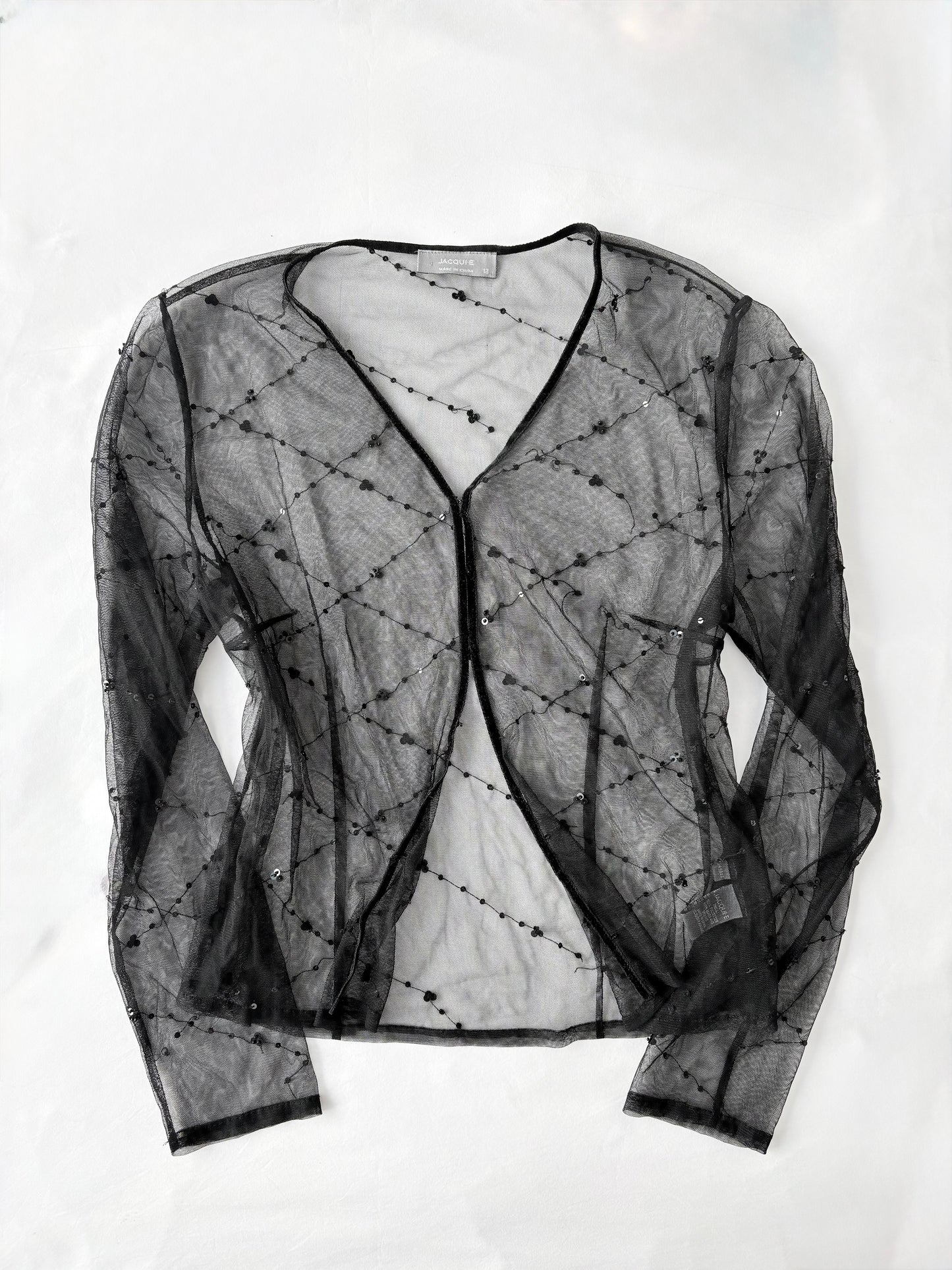 00’s Clasp front sequin top | Size 12