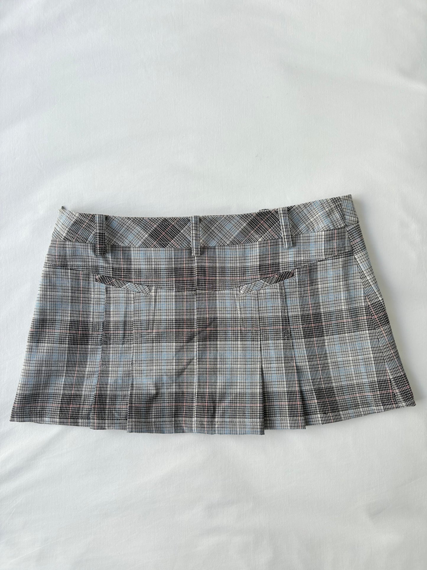00’s Blue plaid mini skirt | Size 8