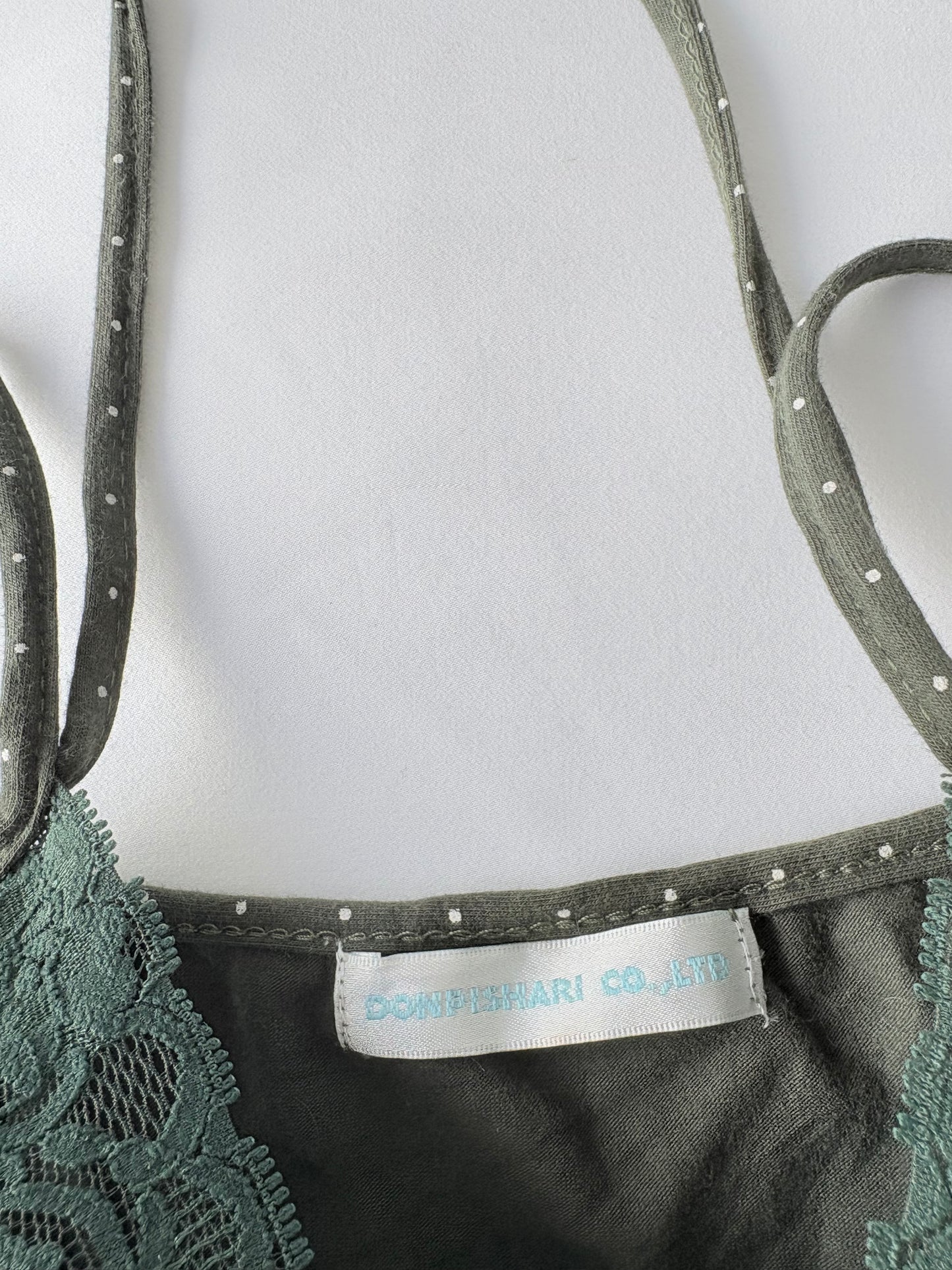 00’s Green polka dot halter | Size 10