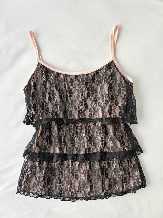 00’s Lace ruffle cami | Size 8-10
