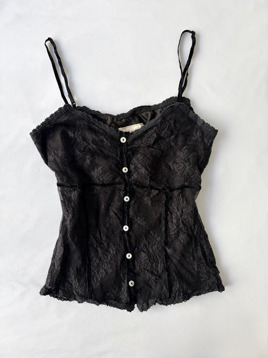 00’s Japanese lace panel cami | Size 6