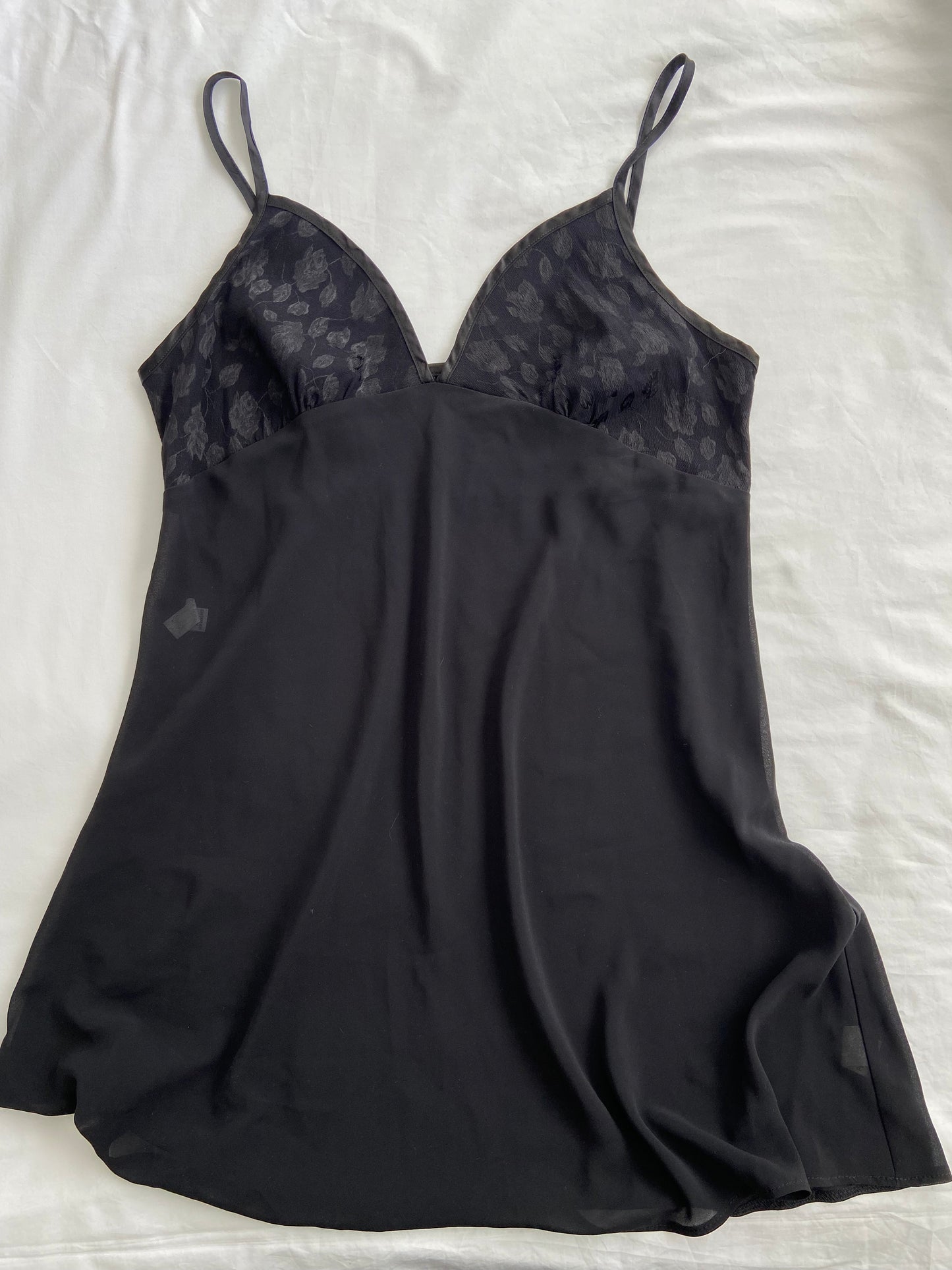 90’s Mini black slip dress | Size large