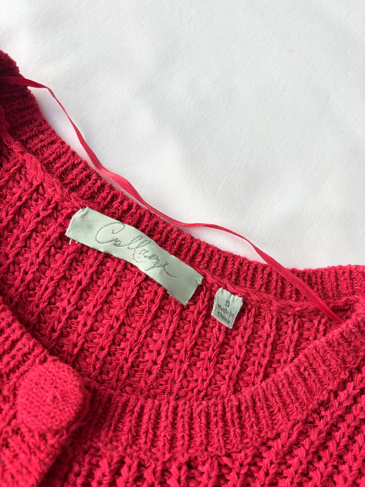 00’s Collage red knit top | Size 10