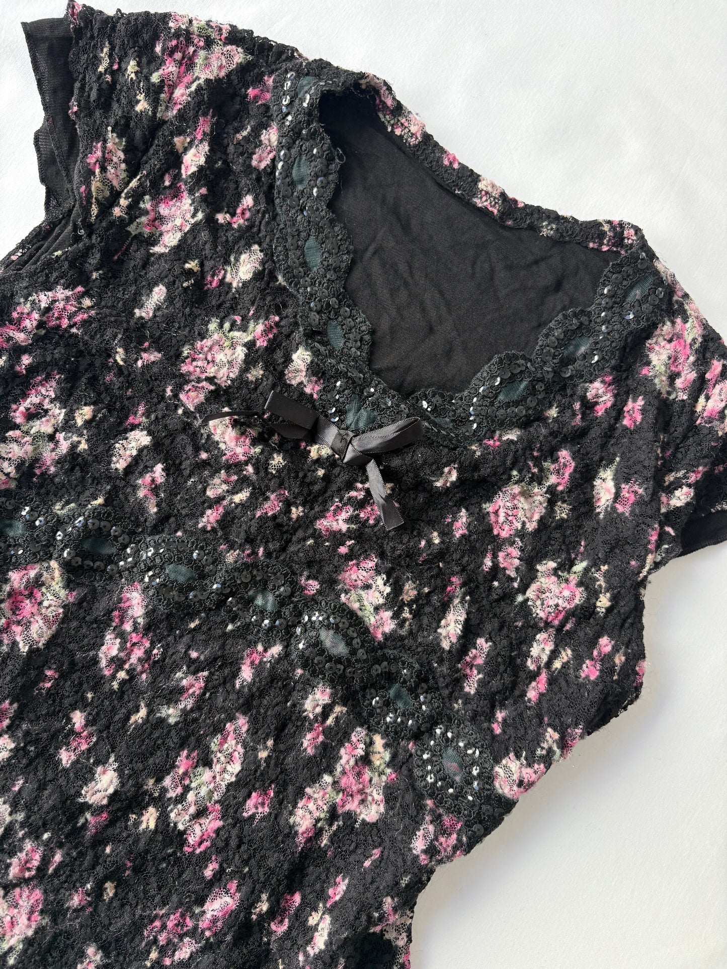 00’s Ichioku floral bow top | Size 10