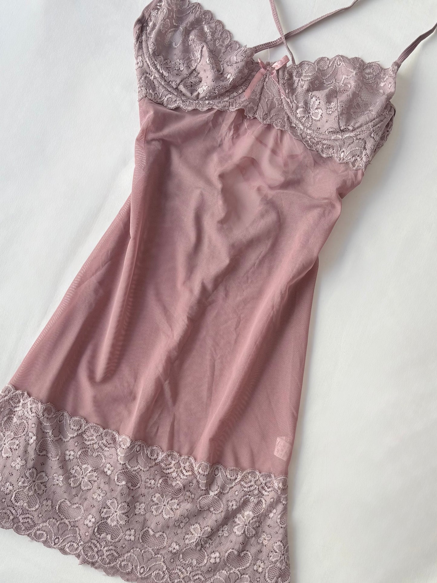 00’s Pink lace up mini dress | Size small