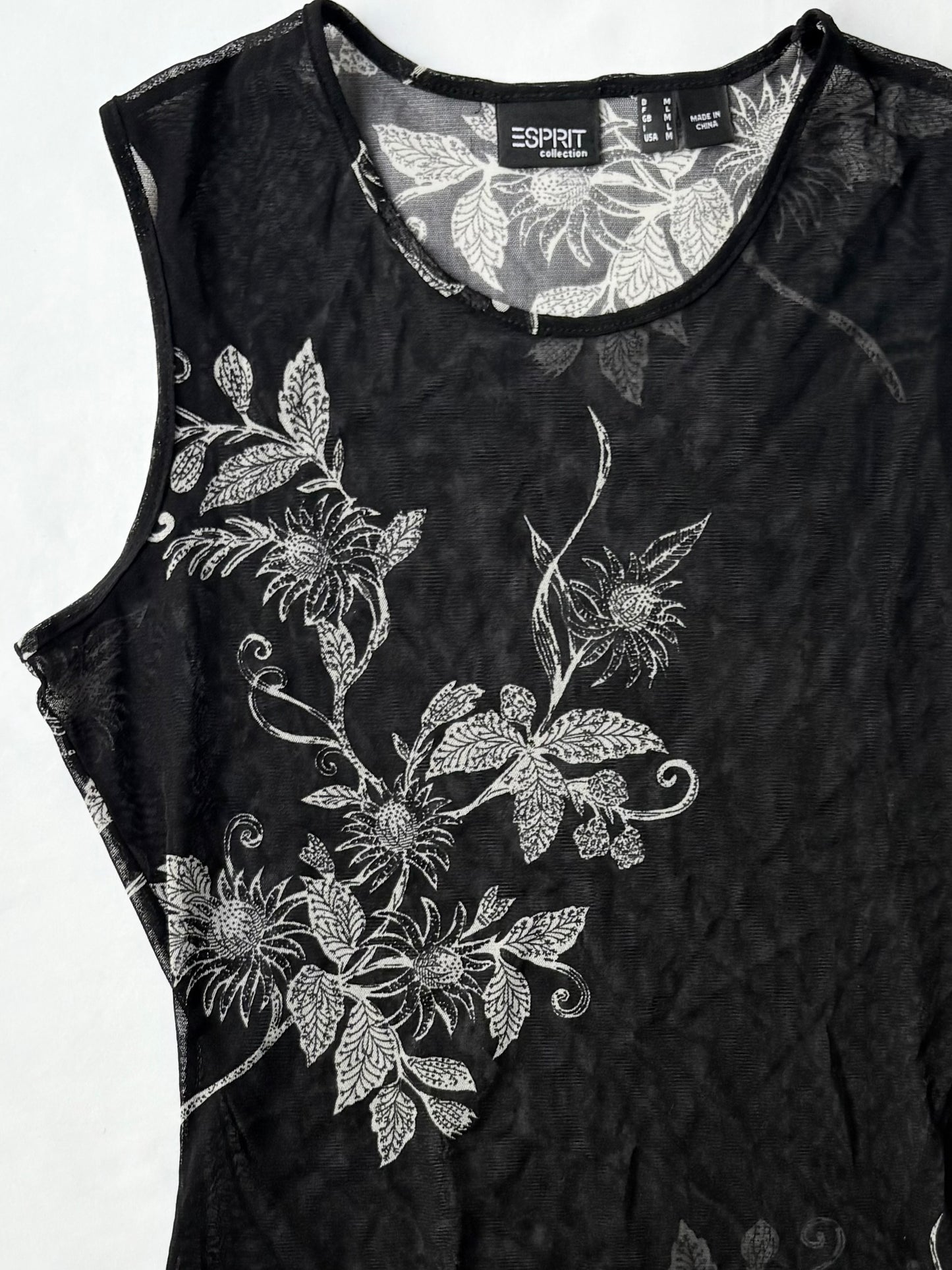 00’s Esprit floral mesh tank | Size medium