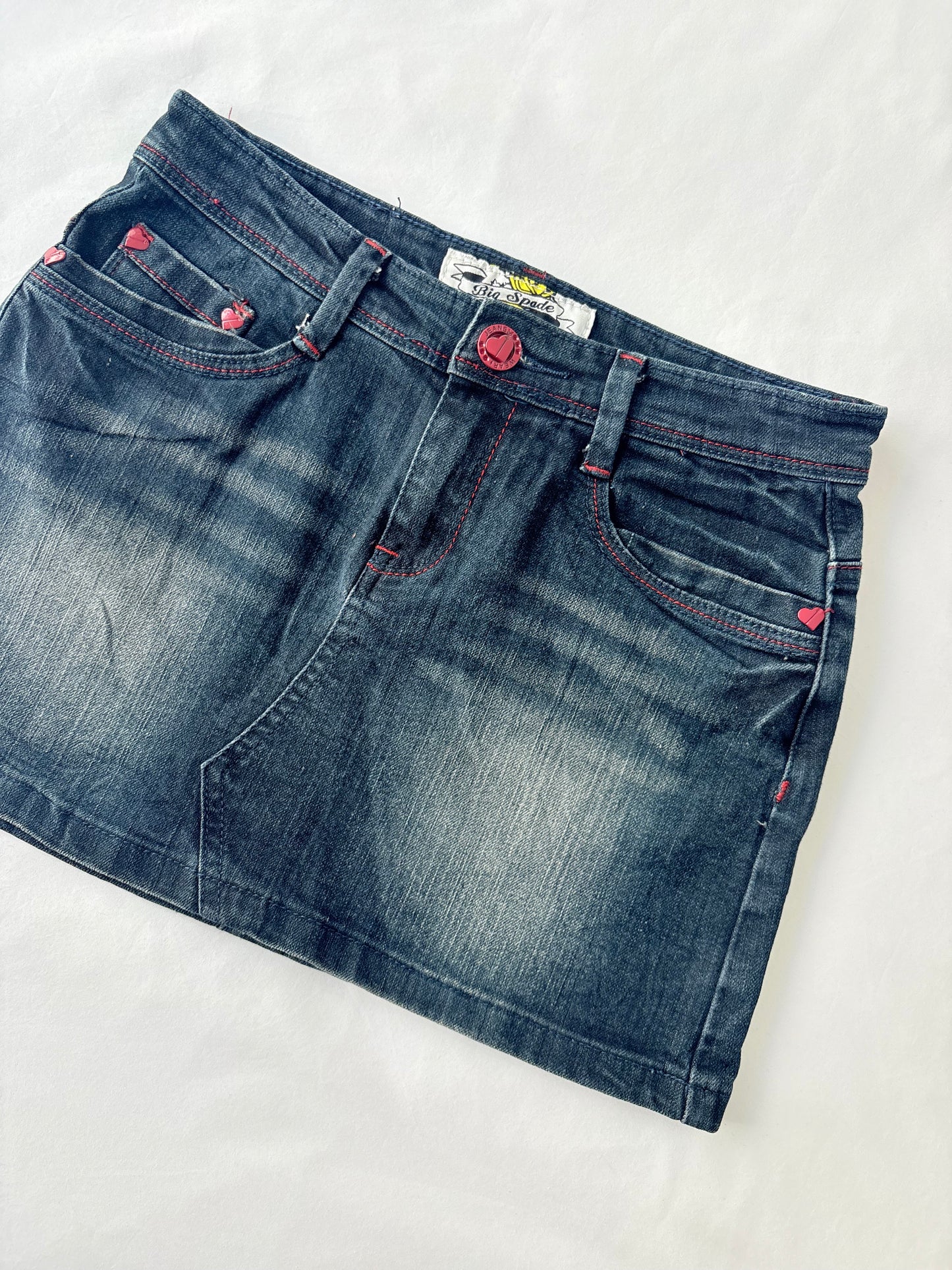 00’s Denim heart mini skirt | Size 8