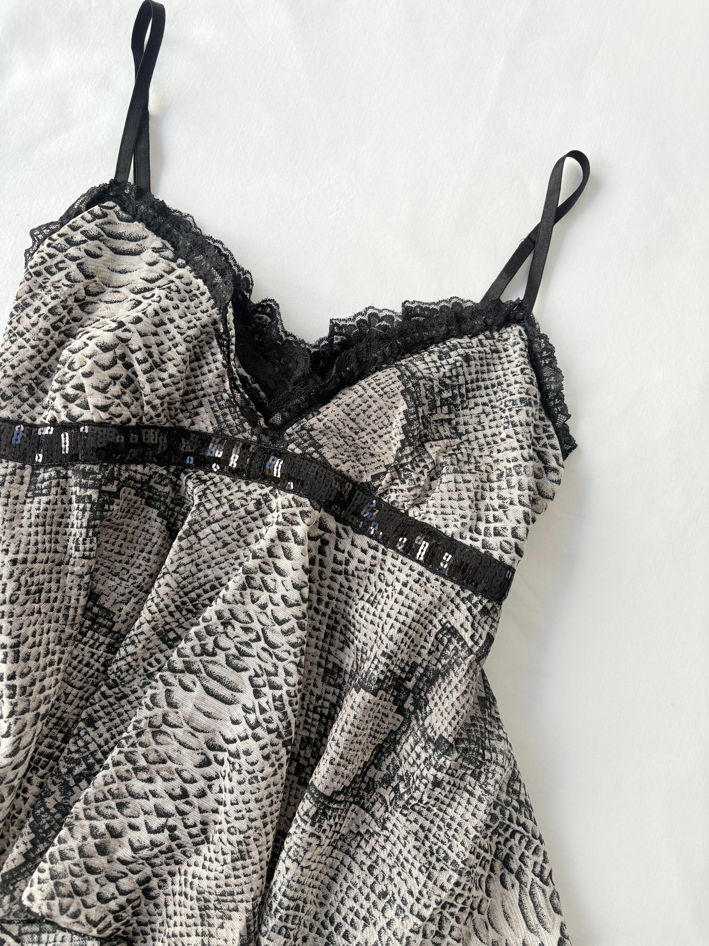 00’s Snakeskin asymmetrical cami | Size 12