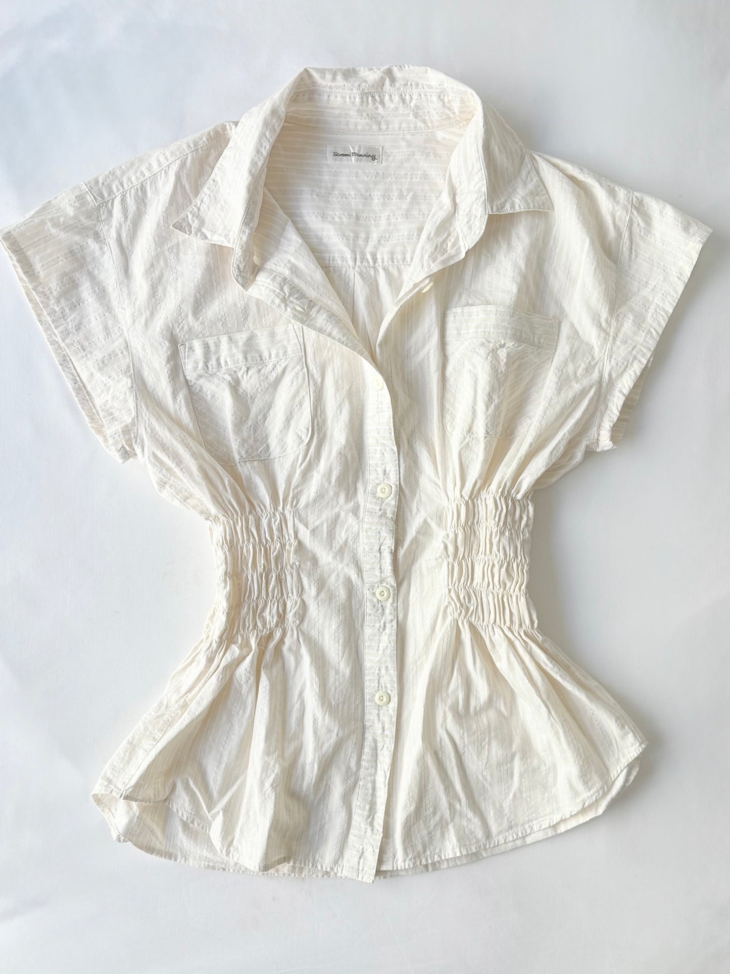 00’s Sammi cream cinched shirt | Size 12