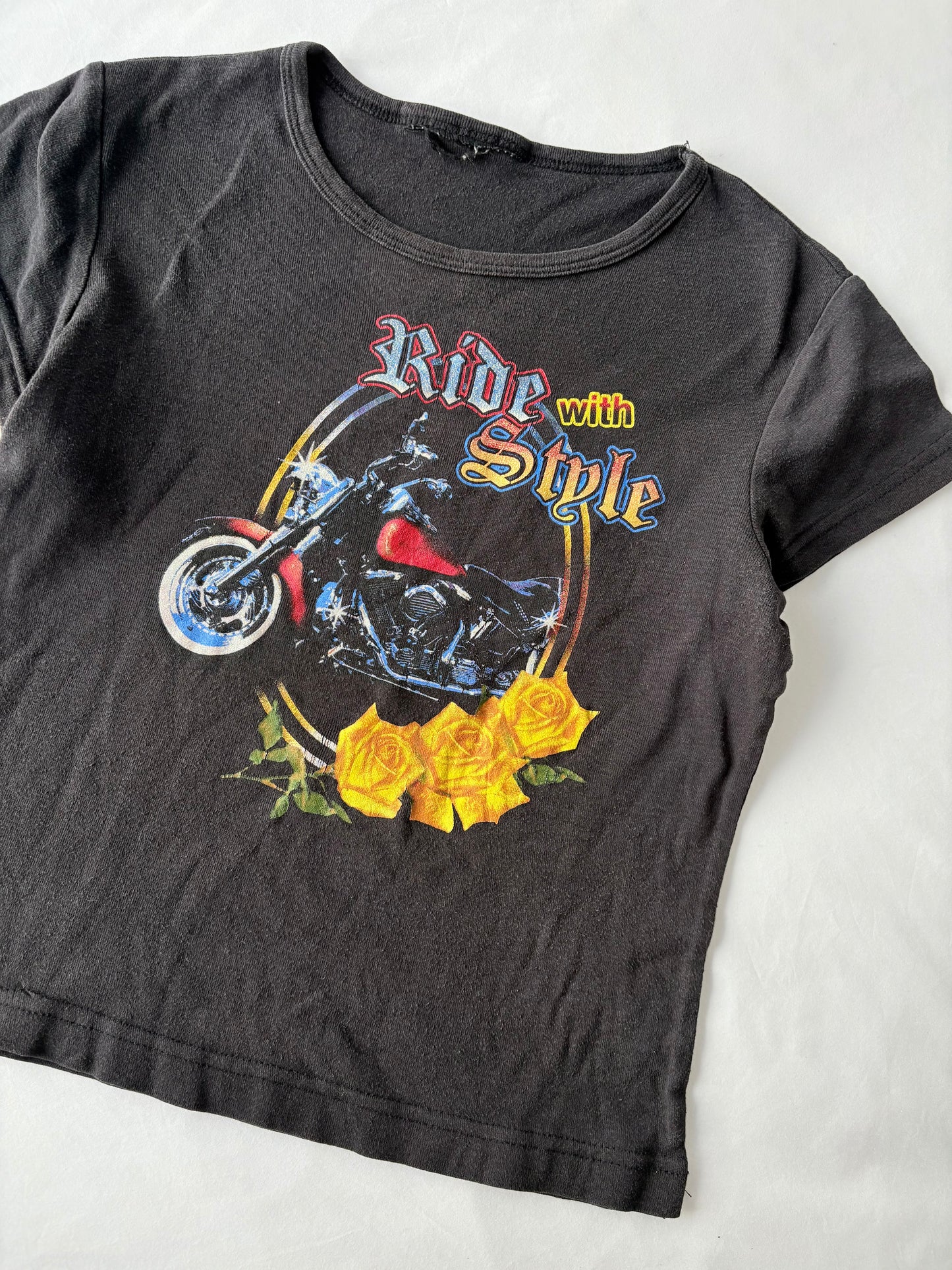 00’s Ride with style baby tee | Size large