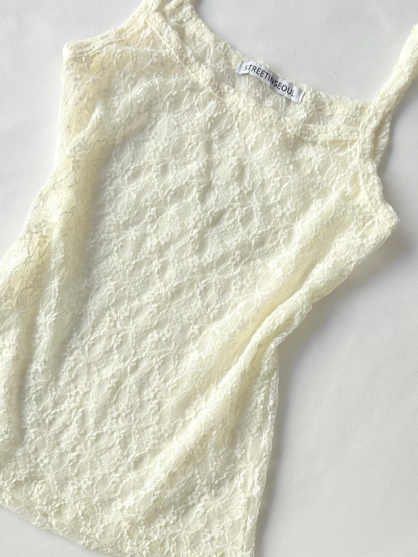 00’s Seoul floral lace tank | Size small